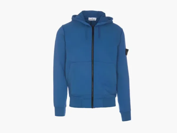 Stone Island Cotton Fleece Hoodie Dark Blue