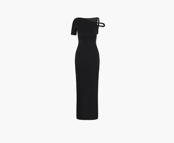 Khy Sueded Stretch Twist Maxi Dress Black