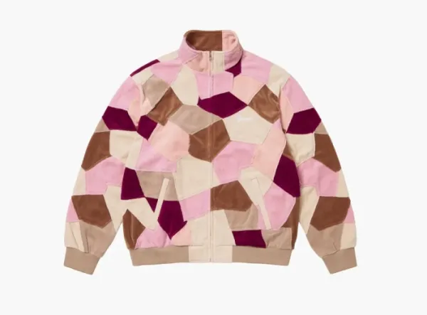 Supreme Patchwork Velour Track Jacket  Tan