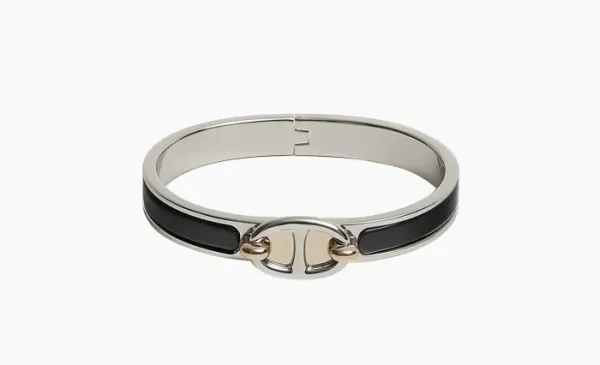 Hermes Mini Clic Chaine d'Ancre bracelet Silver/Black