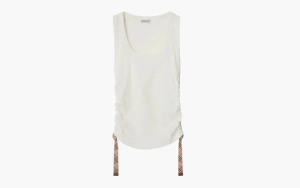 Burberry Festival Cotton Blend Tank Top Chalk