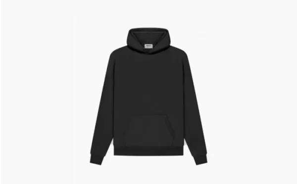Fear of God Essentials SS21 Pull-Over Hoodie Stretch Limo Logo Black