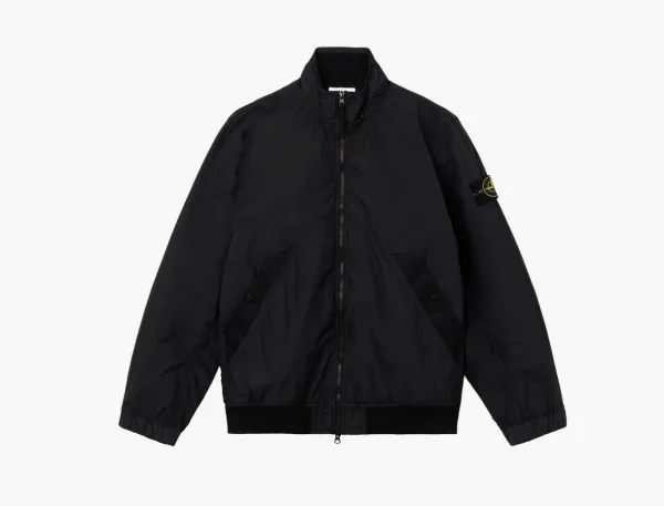 Stone Island Crinkle Reps NY Stand Collar Jacket Black