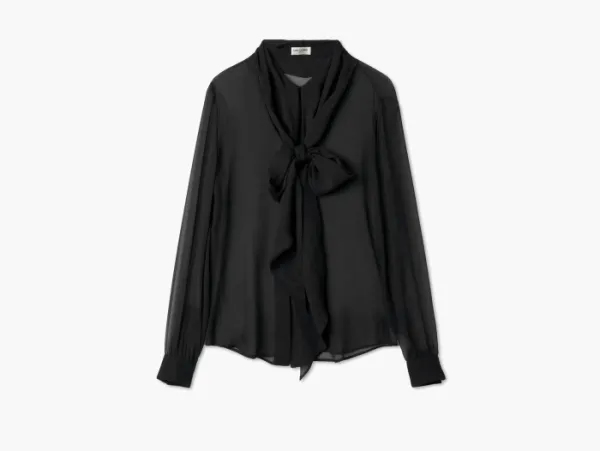 Saint Laurent Crepe Blouse Black 
