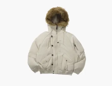 Nothomme Monterest N2B Windproof Detachable Fur Collar Down Jacket Sand Bone White