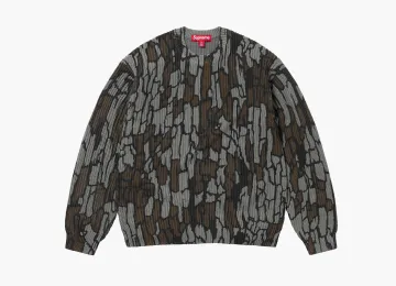 Supreme Old English Printed Sweater Mossy Oak Trebark Camo