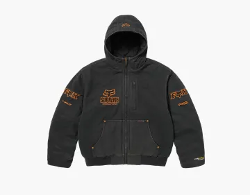 Supreme x Fox Racing Hooded Work Jacket Black