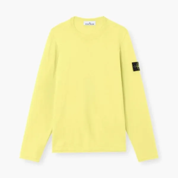 Stone Island Organic Cotton Nylon Crewneck Jumper Bright Yellow