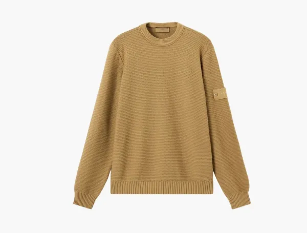 Stone Island Ghost Cotton Cashmere Knit Jumper Dark Beige