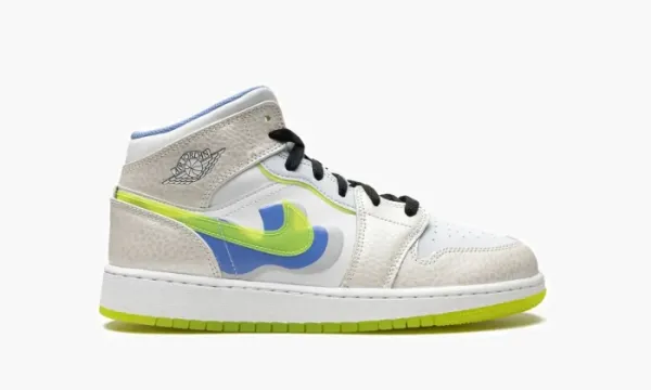 Air Jordan 1 Mid SE GS Warped Swoosh