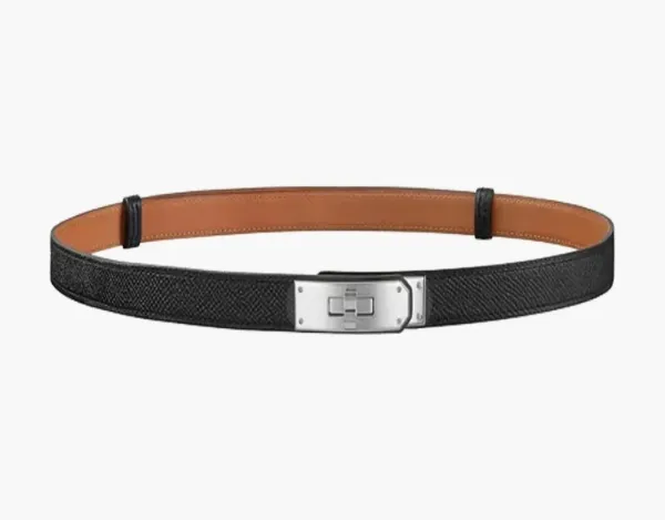 Kelly 18 Belt Epsom & Palladium Noir