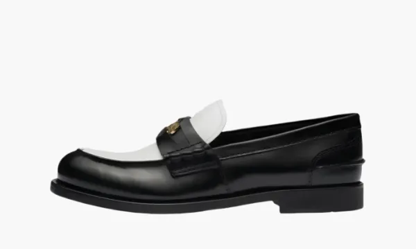 Miu Miu Leather Loafers White Black