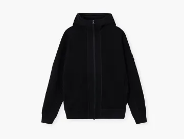 Stone Island Organic Cotton Waffle Fleece Sweatshirt Black