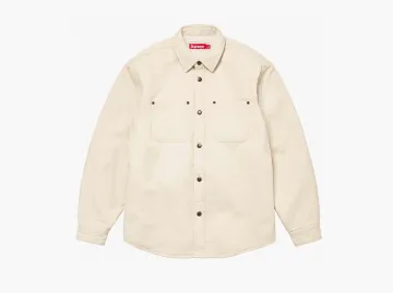 Supreme Faux Shearling Lined Work Shirt Natural
