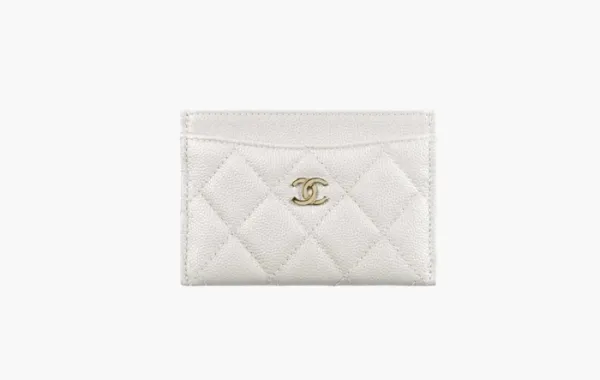 Chanel СС Mini Logo Calfskin Leather Cardholder White