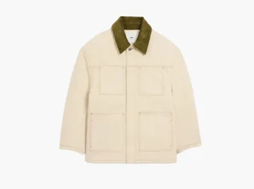 Ami Paris Cotton Padded Worker Jacket Ecru