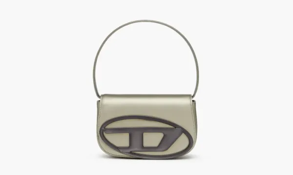 Diesel 1DR Shoulder Bag Metallic Leather Grey