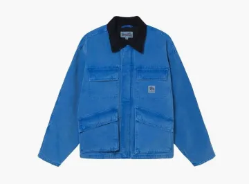 Stussy Washed Canvas Shop Jacket Blue