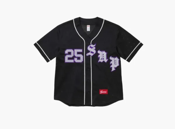 Supreme Old English Baseball Jersey Black