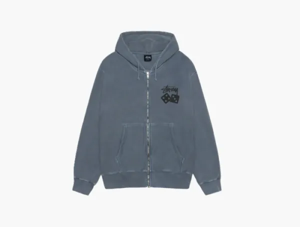 Stussy Dice Zip Hoodie Pigment Dyed Navy