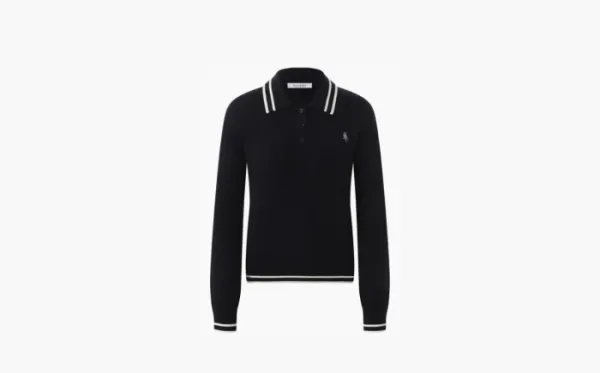 Sporty & Rich Logo-embroidered Polo Top WMNS Navy