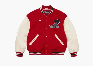 Supreme x Number (N)Ine x Mickey Mouse Varsity Jacket Red