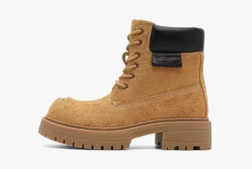Mason Prince Classic Anti Leather Martin Boots Beige