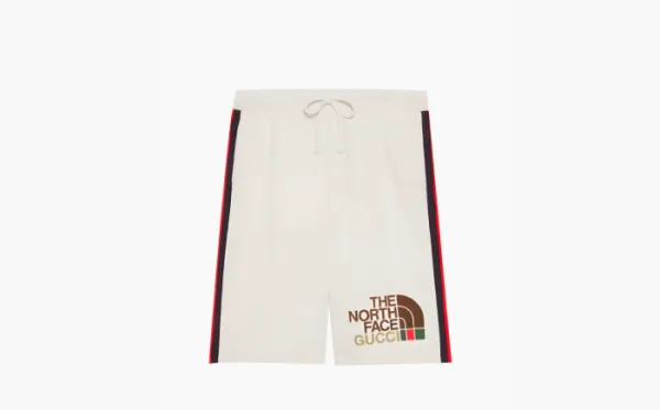 Gucci x The North Face Web Print Cotton Shorts Ivory White