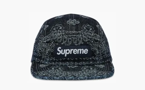Supreme Bandana Jacquard Denim Camp Cap Indigo