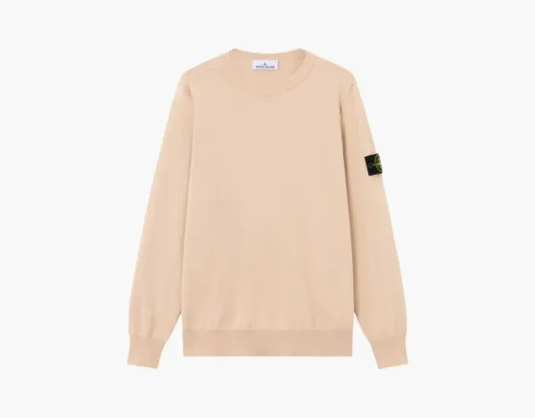Stone Island Soft Organic Cotton Crewneck Sweater Plaster Pink