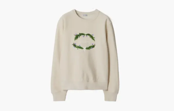 Burberry Thistle Logo Cotton Blend Sweatshirt Tundra