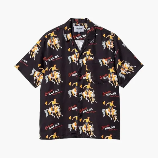 Carhartt WIP Horse Print Camp Shirt Black