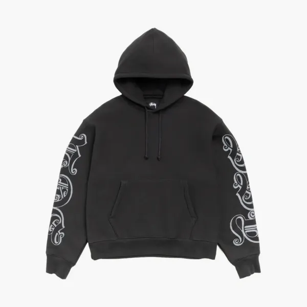 Stussy Motif Print Hoodie Black