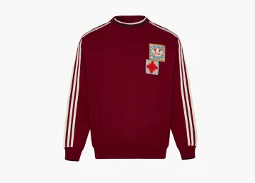 Adidas Originals Crafted Crewneck Jumper Collegiate Burgundy
