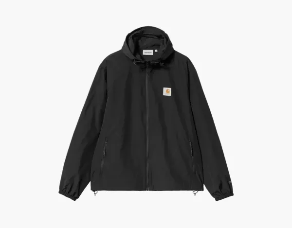 Carhartt WIP Hooded Zip Windbreaker Jacket Black