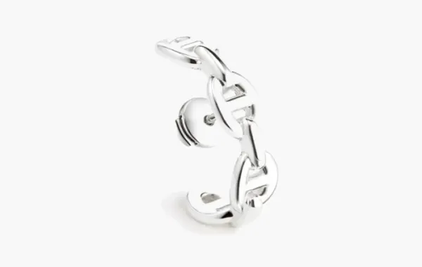 Hermes Single Chaine D'Ancre Enchainee Ear Climber Earring Sterling Silver