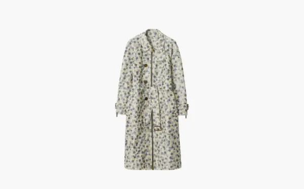 Burberry Long Daisy Lightweight Zip Car Coat Beige Yellow