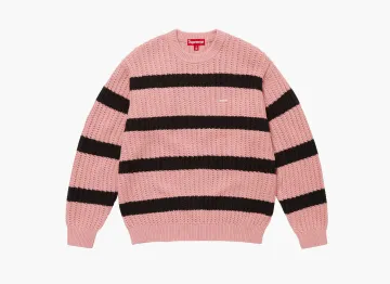 Supreme Loose Gauge Stripe Small Box Sweater Pink