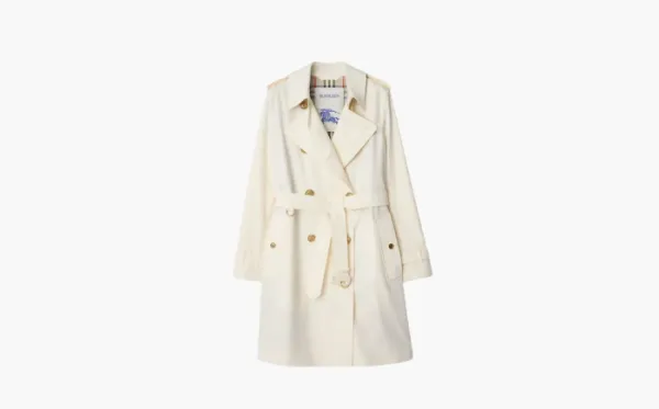 Burberry Mid-length Gabardine Kensington Trench Coat Beige