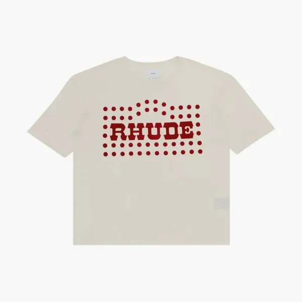 RHUDE Flocked Burnout Tee Vintage White