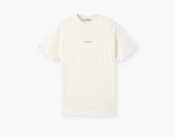 Stone Island Organic Cotton Jersey Slim fit T-Shirt Print Ivory