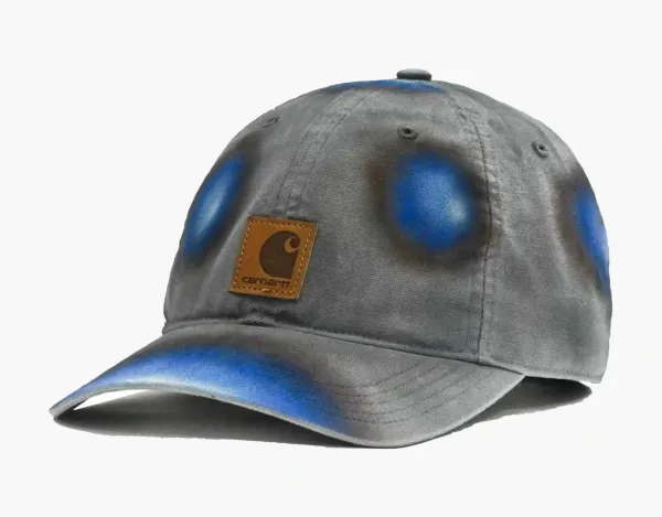 Carhartt Logo Cap Grey Blue Spray