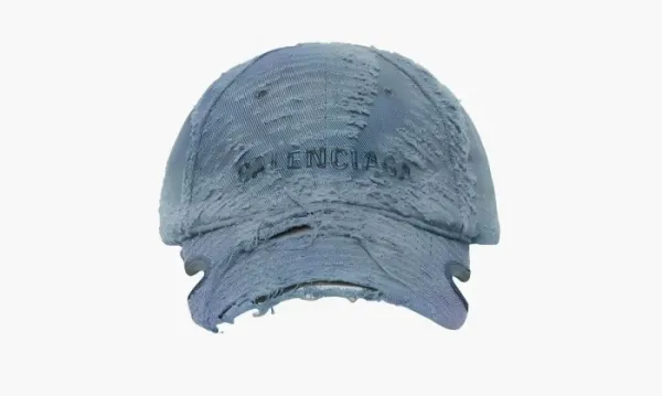 Balenciaga Laser Destroyed Cap Faded Blue