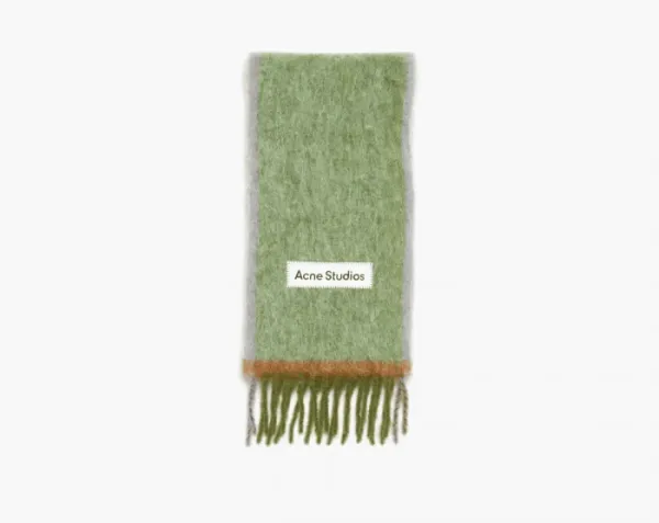Acne Studios Wool Mohair Scarf Grass Green