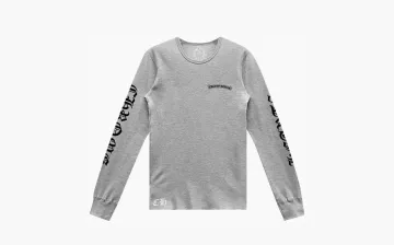 Chrome Hearts Scroll Logo Long-Sleeve Thermal T-Shirt Grey