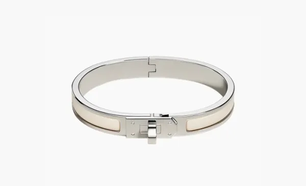 HERMES Enamel Bangles Silver