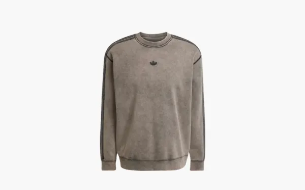 Adidas Premium Essentials Retro Washed Crew Sweatshirt Brown