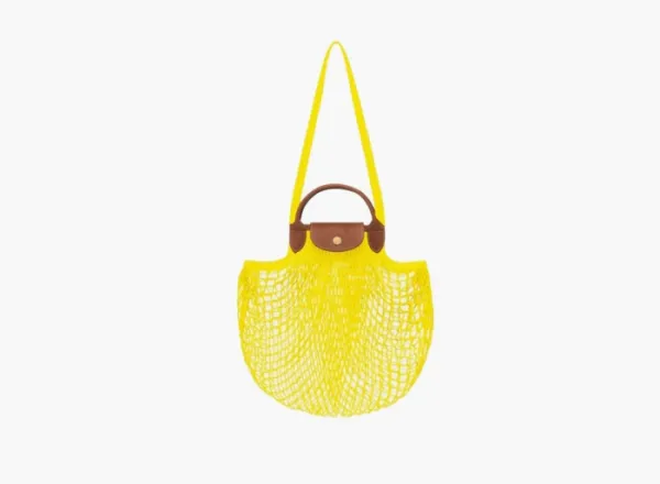Longchamp Le Pliage Filet Top Handle Bag  Lemon