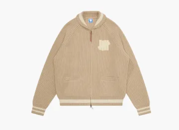 UNDEFEATED Knit Varsity Jacket Beige