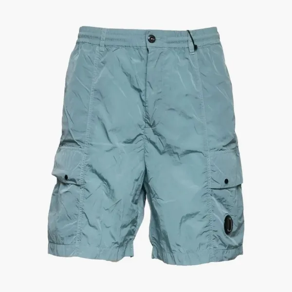C.P. Company Lens Boxy Cargo Shorts Silver Blue